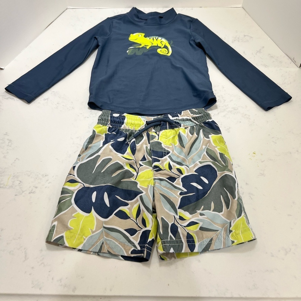 Kids Swim Set with Lizard Design - Blue and Yellow